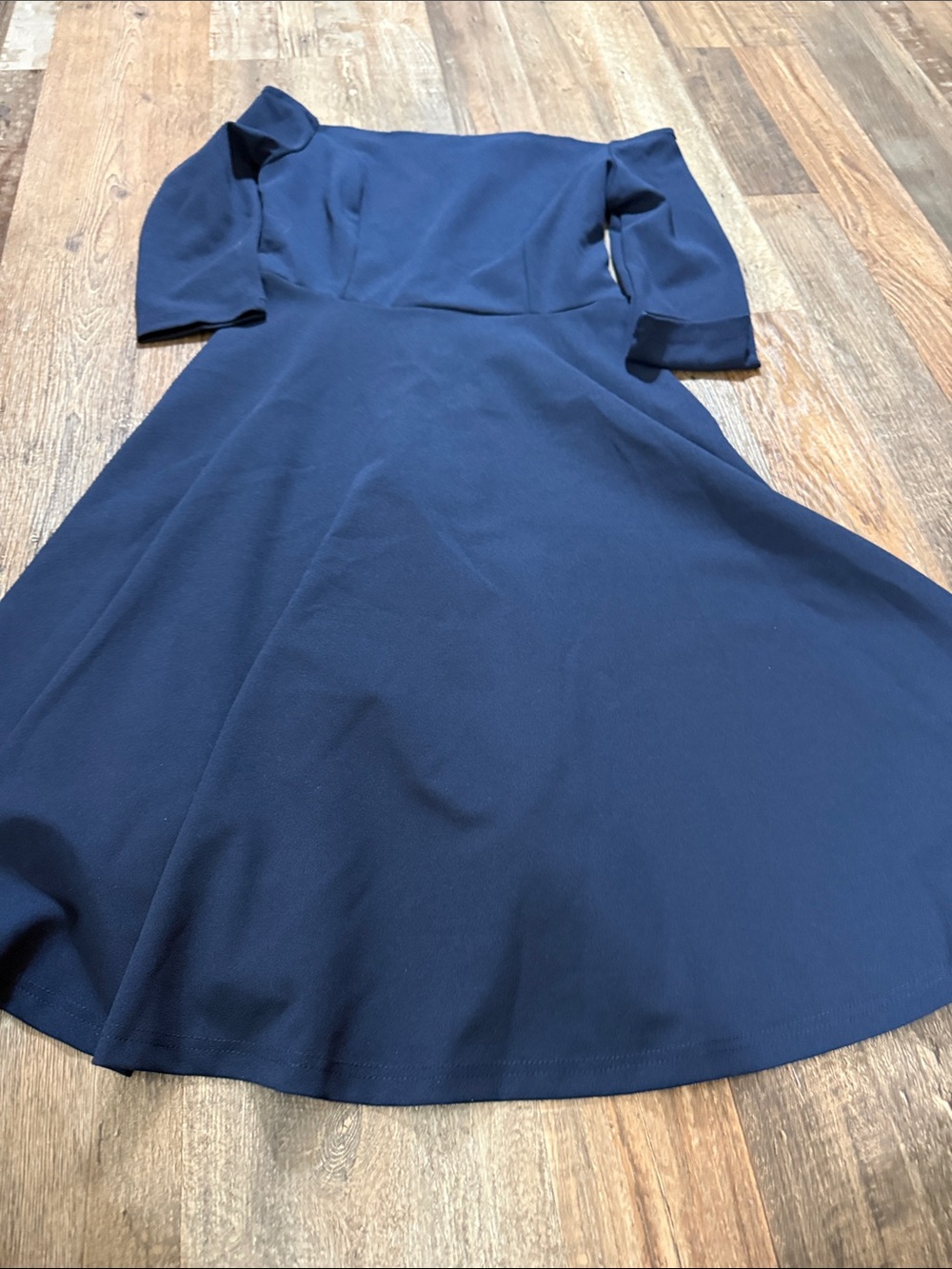 Moussy Deep Navy Long-Sleeve Fit-and-Flare Dress
